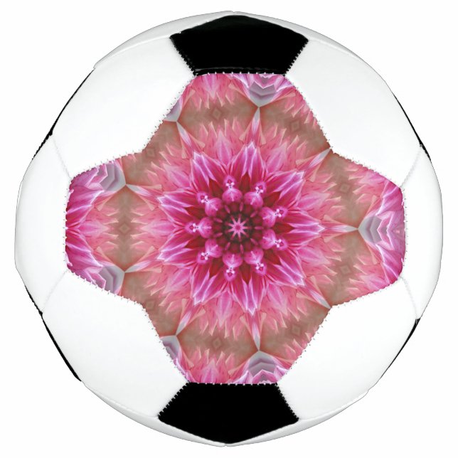 Geometric Mandala Pink Flower Pattern-67545 Soccer Ball (Front)