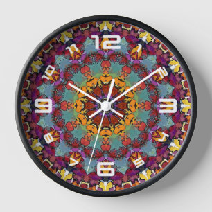 Geometric Mandala Purple Blue Design-64351 Clock