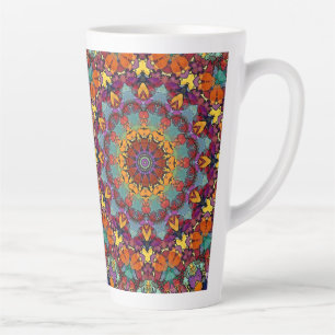 Geometric Mandala Purple Blue Design-64351 Latte Mug