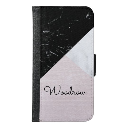 Geometric Marble Collage Pink Silk Trio Samsung Galaxy S6 Wallet Case