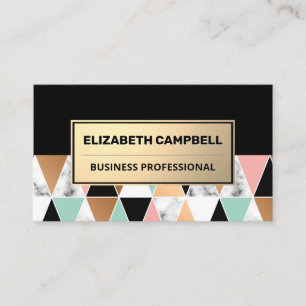 Geometric Marble Colour Tile Pattern Business Card