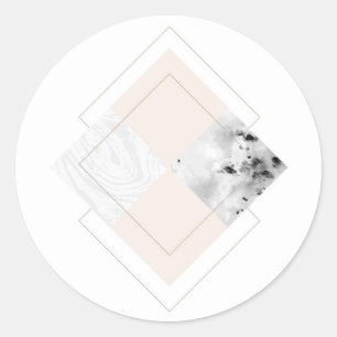 Geometric Marble Design Classic Round Sticker