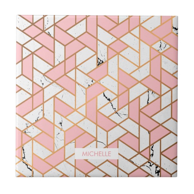 Geometric Marble Pattern Ceramic Tile (Front)