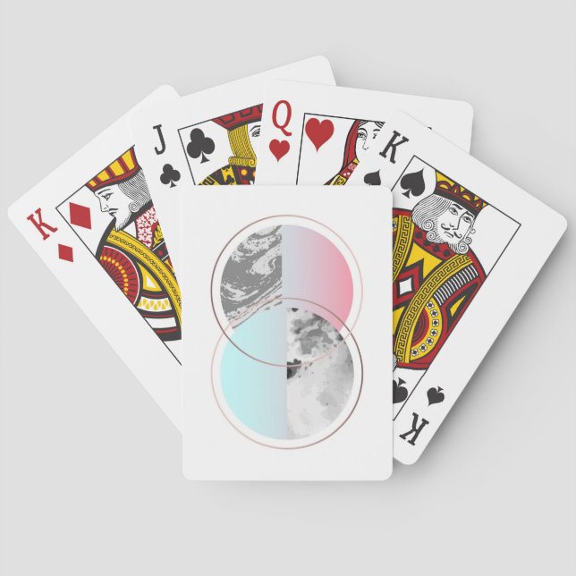 Geometric Marble Scandi Design Playing Cards (Back)