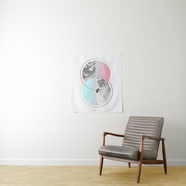Geometric Marble Scandi Design Tapestry (In Situ)