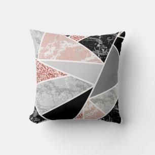 Geometric Marble with Pink Glitter: Seamless Cushion