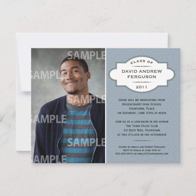 Geometric Medallion Graduation Invitation (Front)
