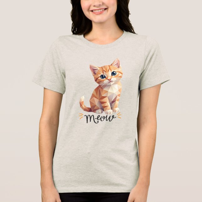 Geometric Meow Tri-Blend Shirt (Front)