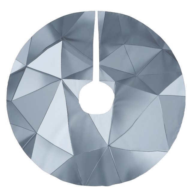 Geometric Metal: Three-Dimensional Pattern Brushed Polyester Tree Skirt (Front)