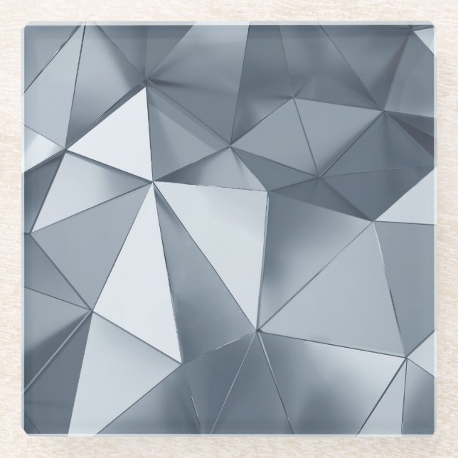 Geometric Metal: Three-Dimensional Pattern Glass Coaster (Front)