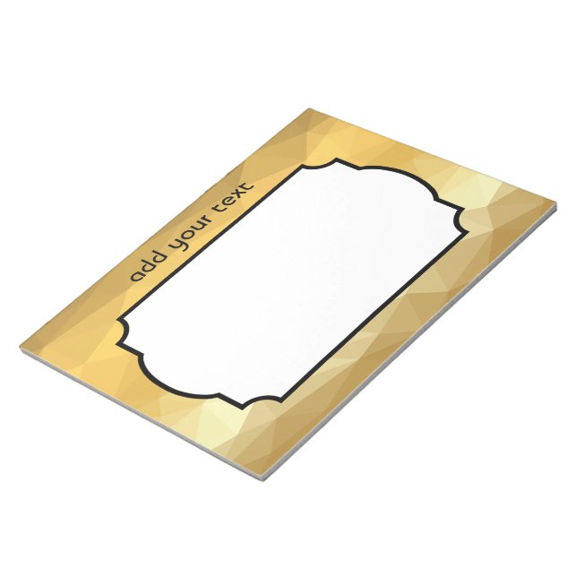 Geometric metallic gold effect notepad (Angled)