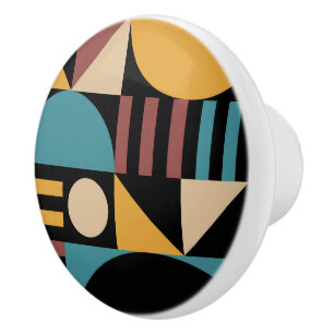 Geometric Mid Century Modern Abstract Ceramic Knob