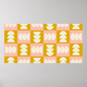 geometric mid century modern and retro style seaml poster