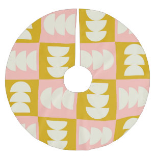 Geometric Mid-Century Modern Retro Pattern Brushed Polyester Tree Skirt
