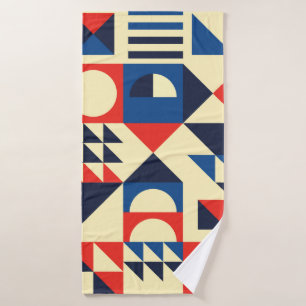 Geometric mid-century modern seamless pattern - 60 bath towel