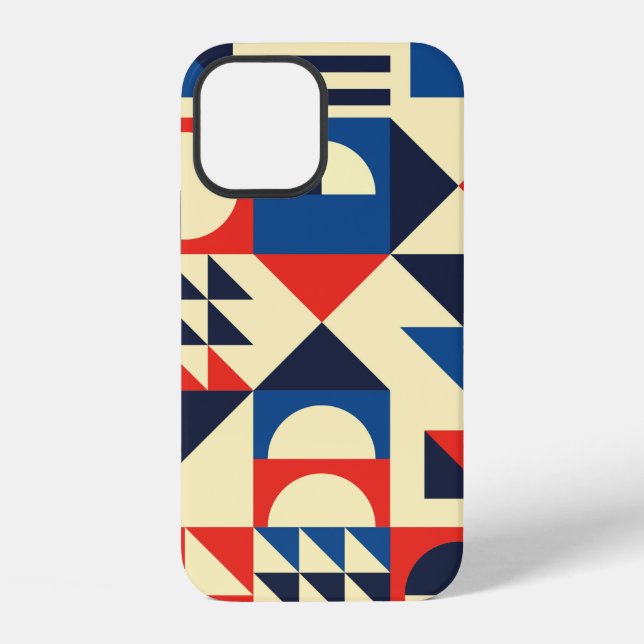 Geometric mid-century modern seamless pattern - 60 iPhone case (Back)
