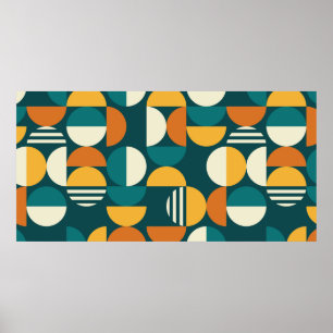 Geometric mid-century modern seamless pattern - 60 poster