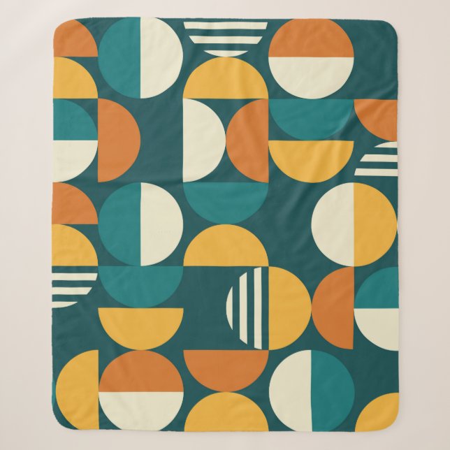 Geometric mid-century modern seamless pattern - 60 sherpa blanket (Front)