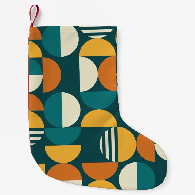 Geometric mid-century modern seamless pattern - 60 small christmas stocking (Front)