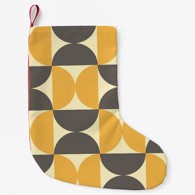 Geometric, mid-century modern style pattern. small christmas stocking (Front)