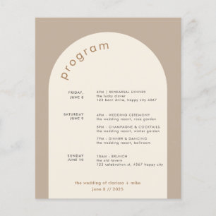 Geometric Minimal Sand Arch Wedding Itinerary