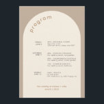 Geometric Minimal Sand Arch Wedding Timeline Program<br><div class="desc">Geometric Minimal Sand Arch Wedding Timeline Program in neutral colours. This Wedding Timeline features your wedding program and additional information on the back. Use the design tool to drag and drop all text boxes and delete what you don't need.</div>