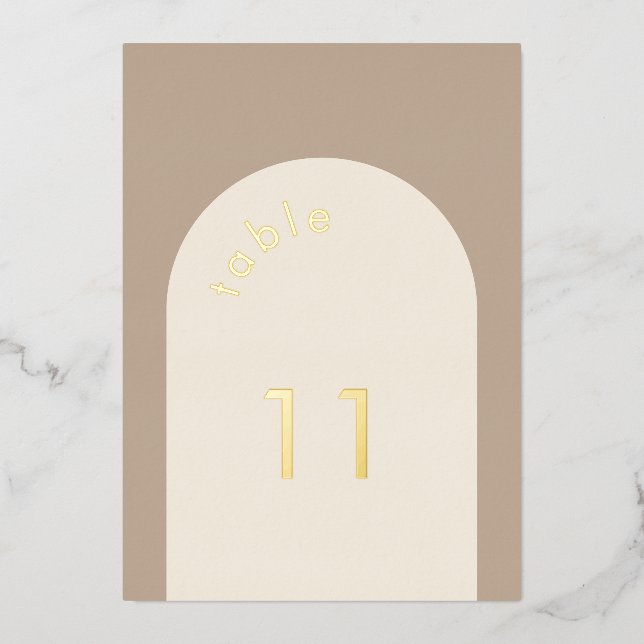 Geometric Minimal Sand Beige Arch Wedding  Table N (Front)