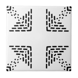 Geometric minimalist design black and white ceramic tile