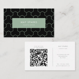 Geometric Minimalist Green Financial Advisor  Business Card