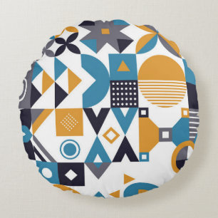 Geometric minimalistic pattern. Abstract designpat Round Cushion
