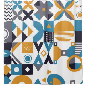 Geometric minimalistic pattern. Abstract designpat Shower Curtain