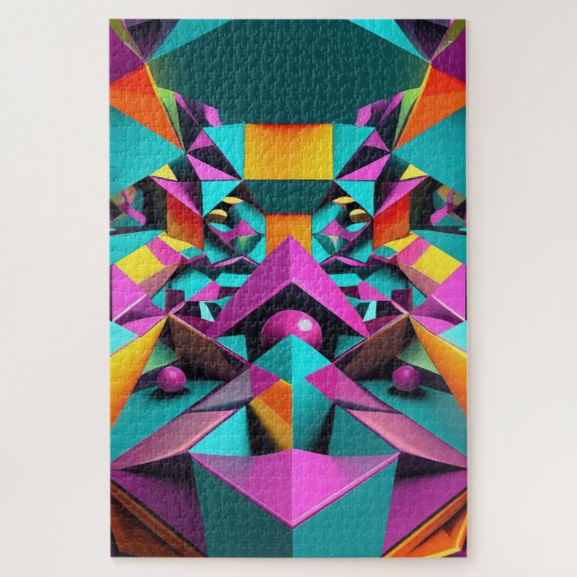Geometric mirroring jigsaw puzzle (Vertical)