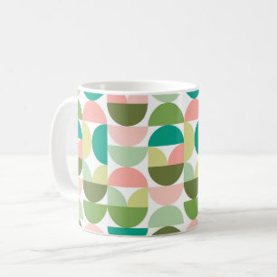 Geometric Mod Green & Peach Mug