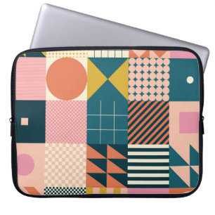 Geometric Modern Abstract: Colourful Design Laptop Sleeve