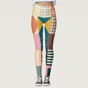 Geometric Modern Abstract: Colourful Design Leggings