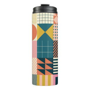 Geometric Modern Abstract: Colourful Design Thermal Tumbler