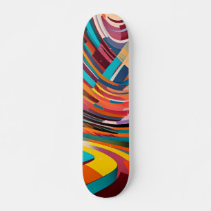 Geometric Modern Art Abstract Shapes Colorful Skateboard