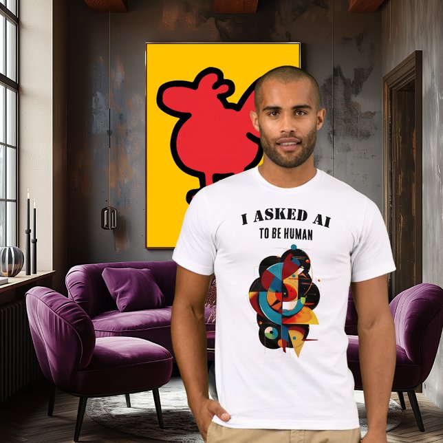 Geometric Modern Art – Human Creativity Meets AI T-Shirt (Creator Uploaded)