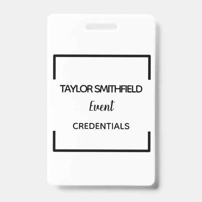 geometric modern badge VIP lanyard custom pass ID Badge (Front)