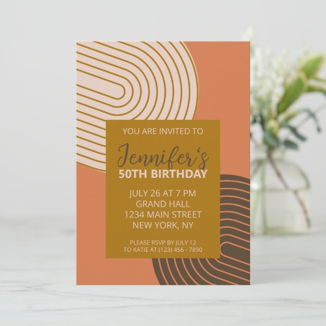 Geometric Modern Birthday Invitation (Standing Front)
