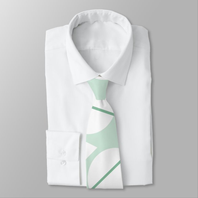 Geometric Modern Chevron Stripes Pattern Tie (Tied)