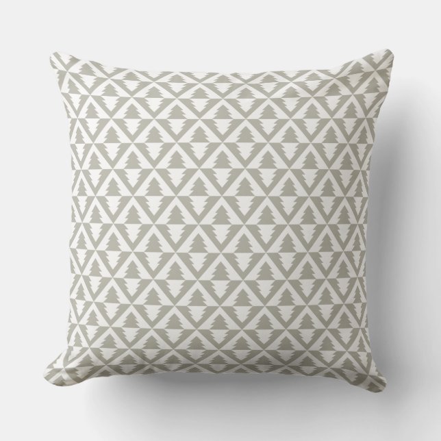 Geometric Modern Christmas Trees Pillow (Front)