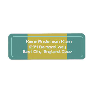 Geometric Modern Colour block Wedding Blue Return Address Label