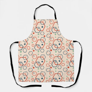 Geometric modern coloured hexagonal pattern apron