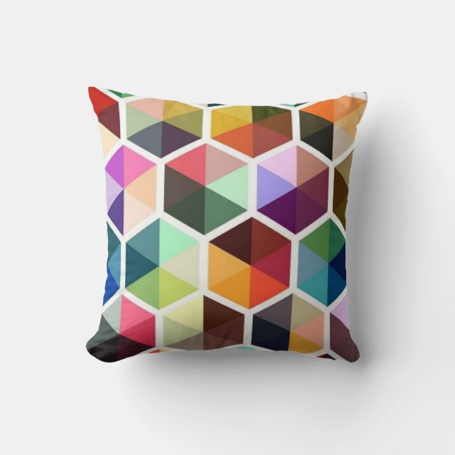 Geometric Modern Colourful Pillow (Front)