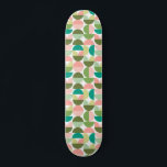 Geometric Modern Green & Peach Skateboard<br><div class="desc">A modern geometric pattern in shades of green and pink. Inspired by mid-century modern design,  this pattern has bold shapes and circles in modern graphic look.</div>