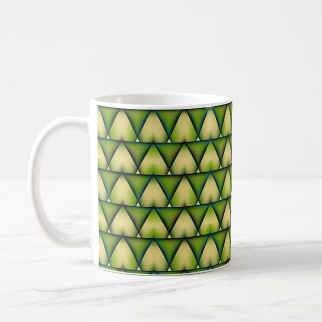 Geometric modern green texture coffee mug (Left)
