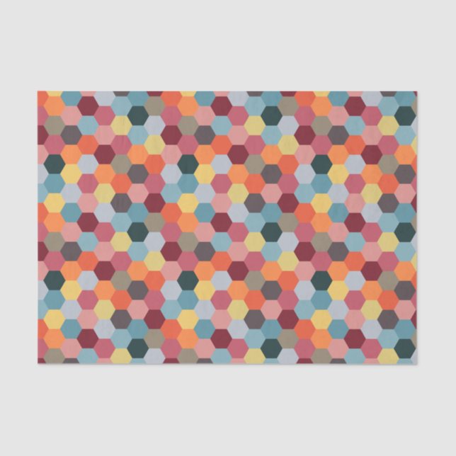 Geometric Modern Hexagon Pattern Tissue Paper (Front)