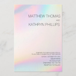 Geometric Modern Holographic Wedding Invitation
