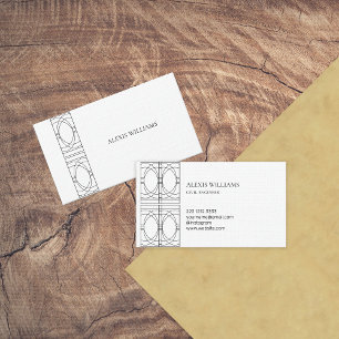 Geometric Modern Minimalist Elegant Script Business Card